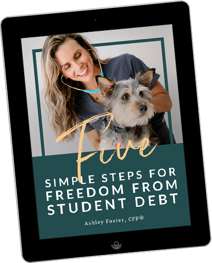 5 Simple Steps for Freedom from Student Debt ebook cover on ipad